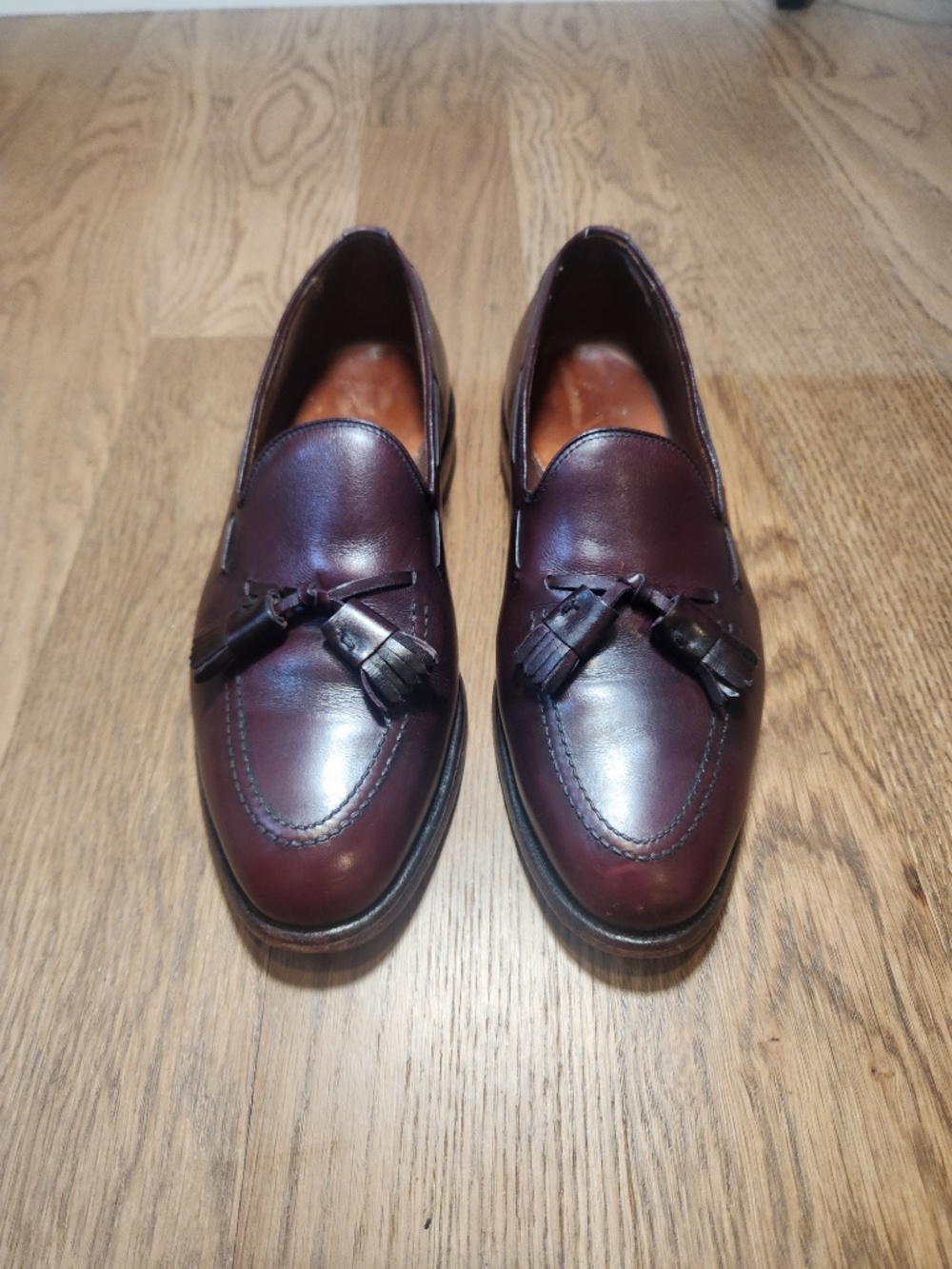 Allen Edmonds Grayson Burgundy Leather Tassel Loafers 7.5 C